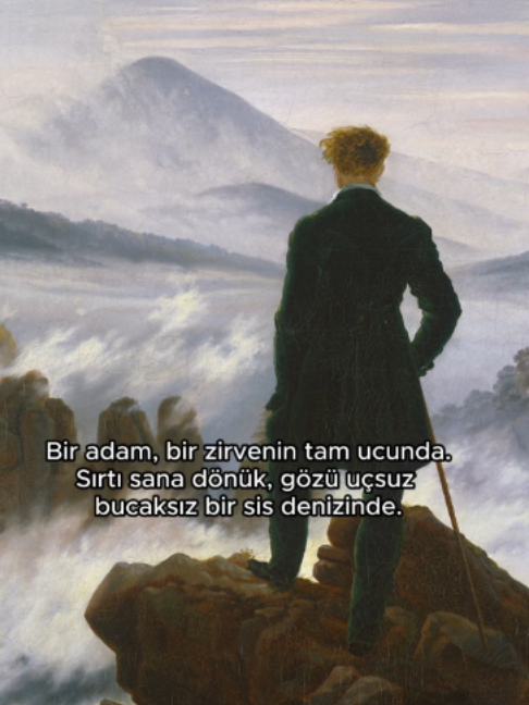 Wanderer above the Sea of Fog (Sis Denizinin Üzerindeki Gezgin) - Caspar David Friedrich…